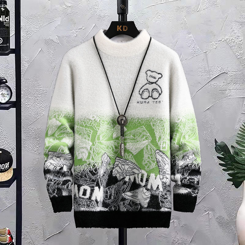 Patchwork Hip-Hop Crew Neck Sweater