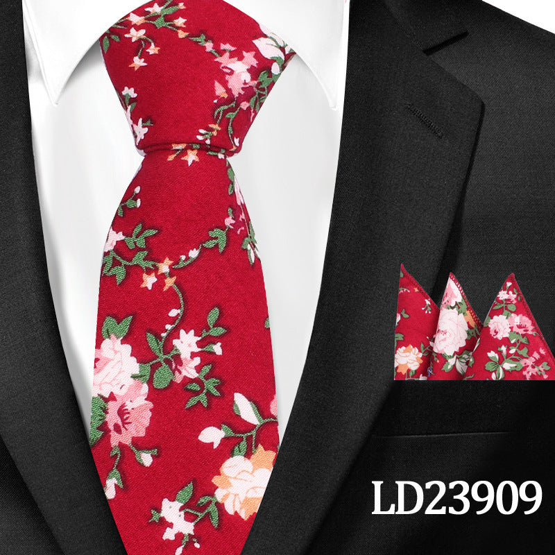 Floral Print 6cm Tie & Pocket Square Set