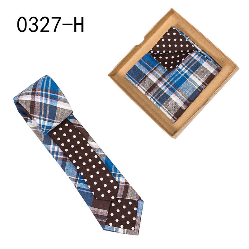 Men's Tie Floral Print Pocket Square Cotton Tie