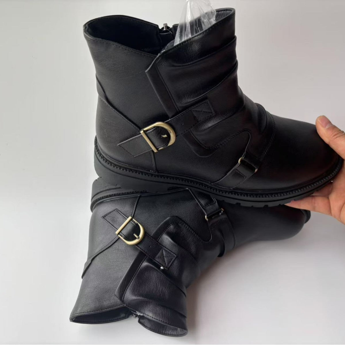 Men's Square-Heel High-Top Boots