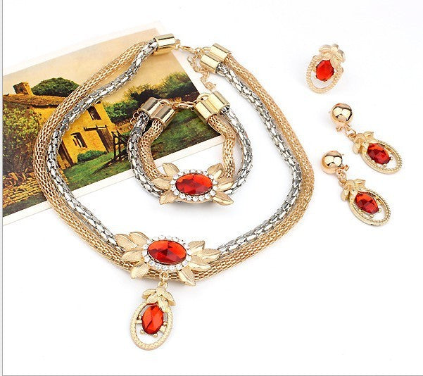Crystal Flower Bridal Jewelry 4-Piece Set