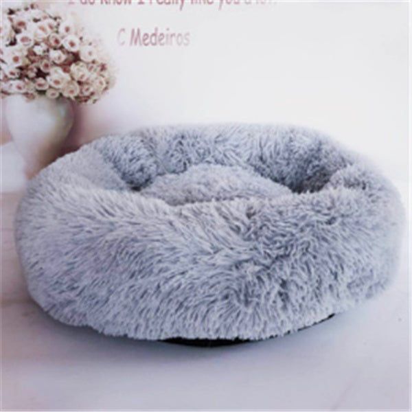 Round Long-Plush Pet Cushion Bed