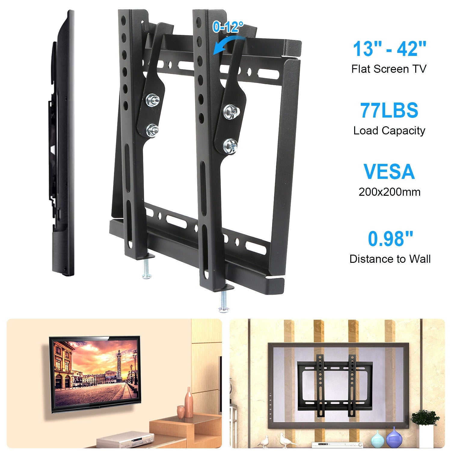 Tilt TV Wall Mount for 13-42in Flat Screens