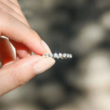 Zirconium Silver Simple Stacked Ring