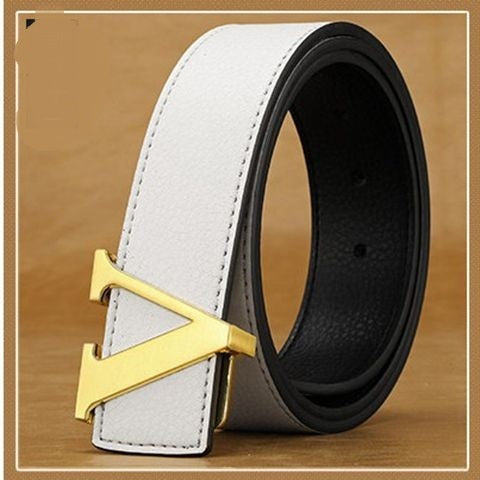Men's Leather Letter Belt