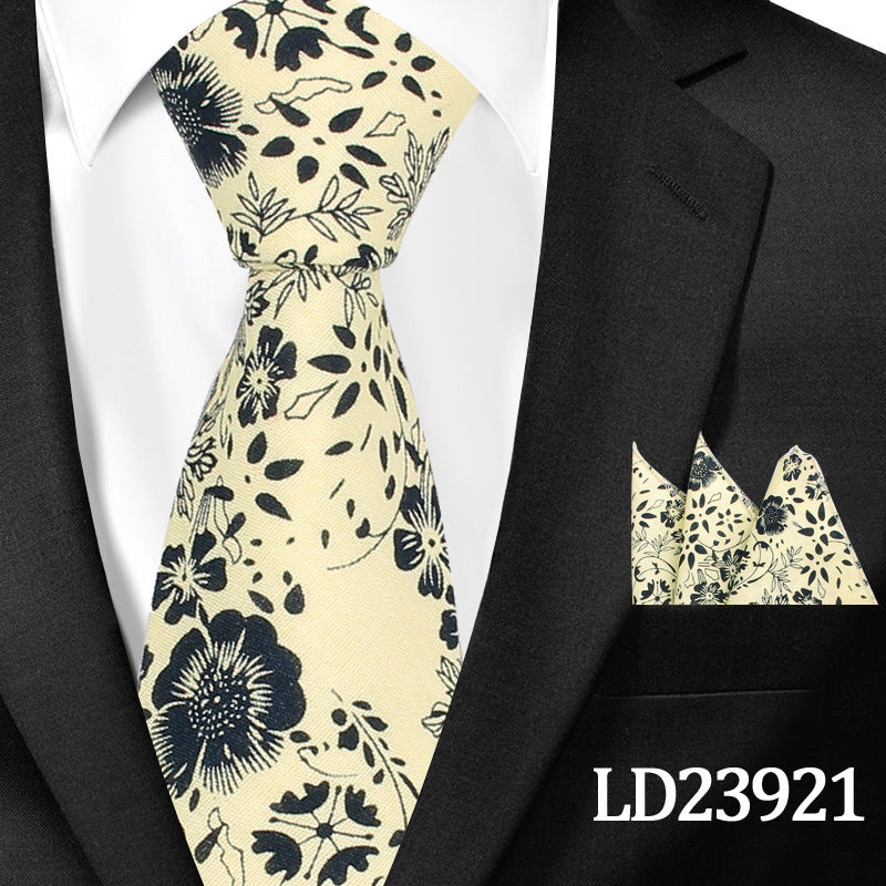 Floral Print 6cm Tie & Pocket Square Set