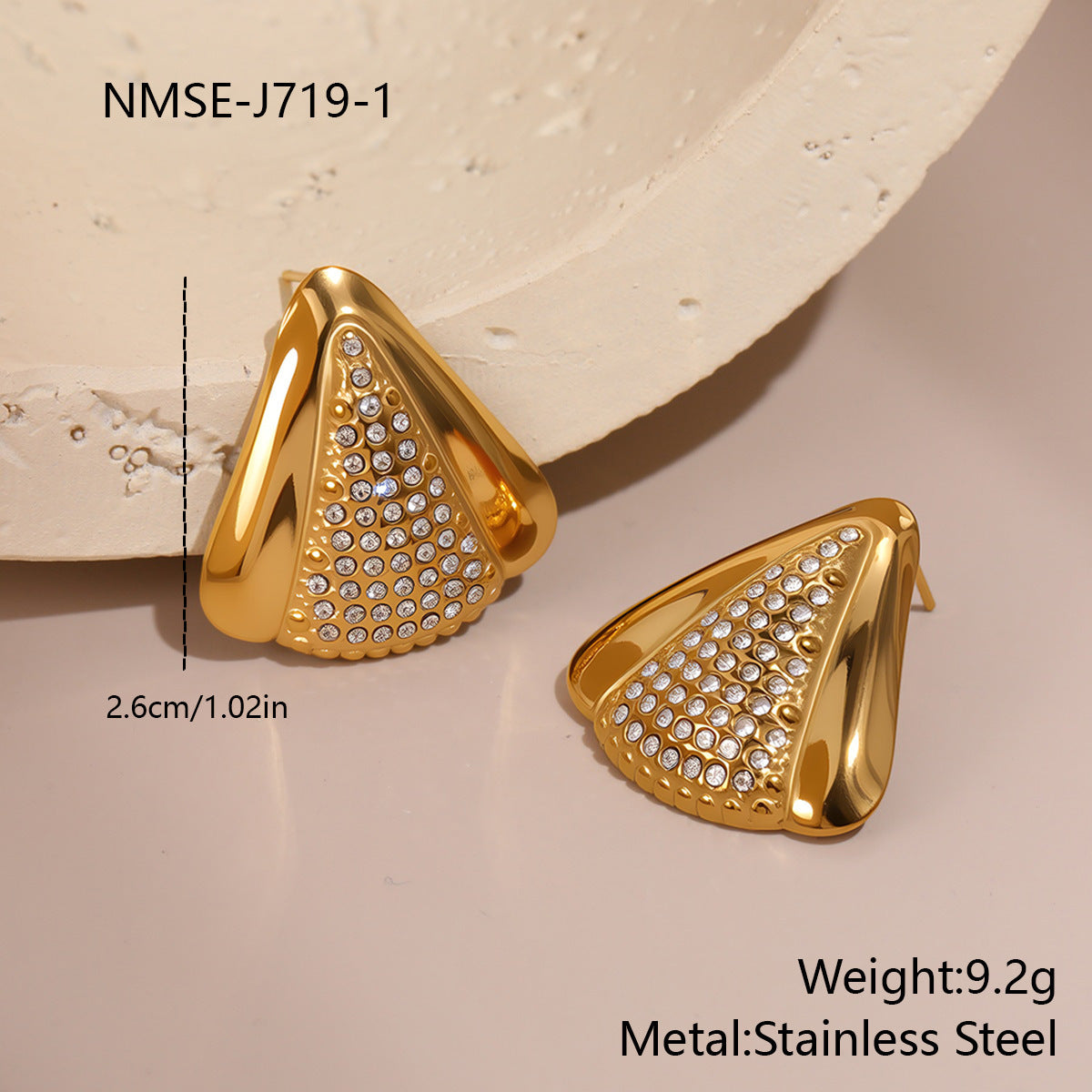 Geometric Diamond Stud Earrings