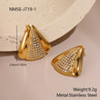Elegant Geometric Diamond Stud Earrings Light Luxury Design Sense