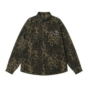 Men's Distressed Polo — Leopard Print