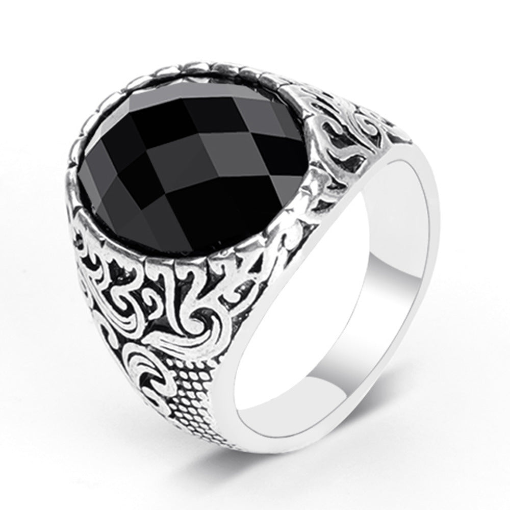 Men's Faceted Stone Statement Ring