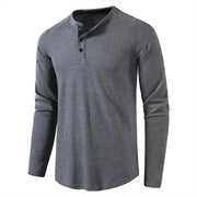 Men's Classic Waffle Henley Long-Sleeve Tee