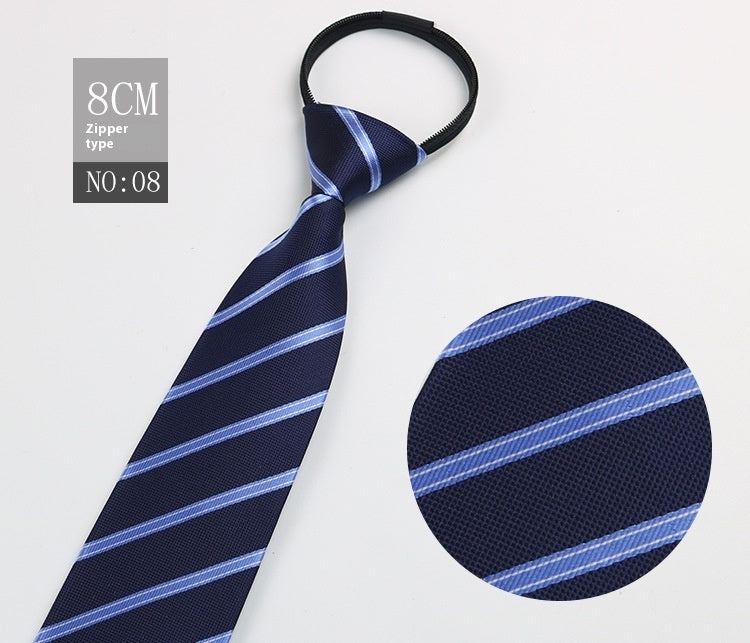 Men's Zip-Tie Striped Necktie