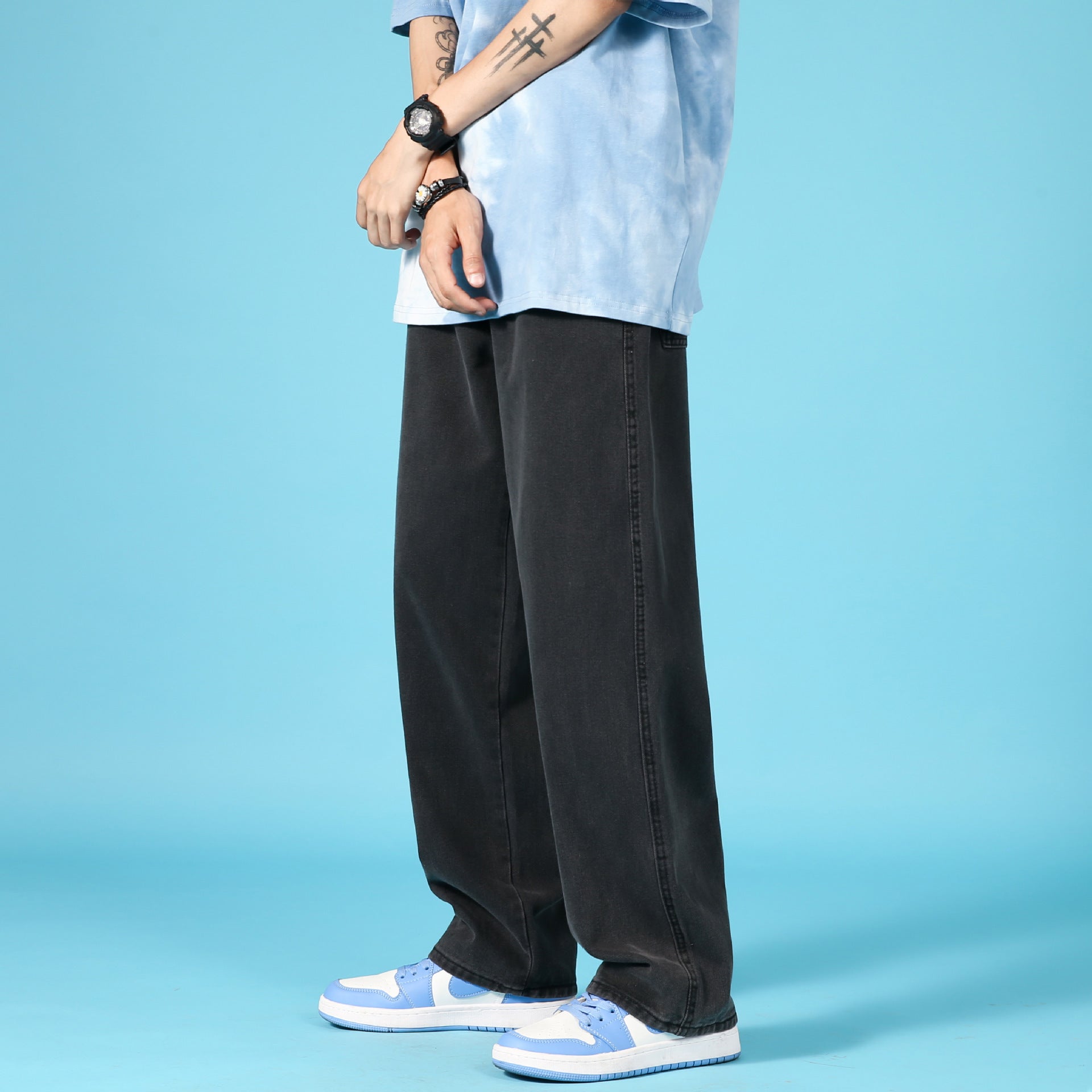 Men's Hip-Hop Loose Cargo Denim Pants