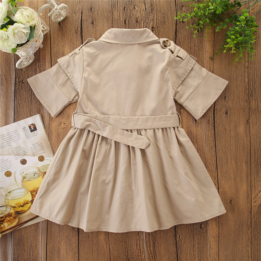Beige Children's Shirt Dress