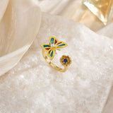 Temperament Wild Affordable Luxury Copper Plating 18K Gold Ring