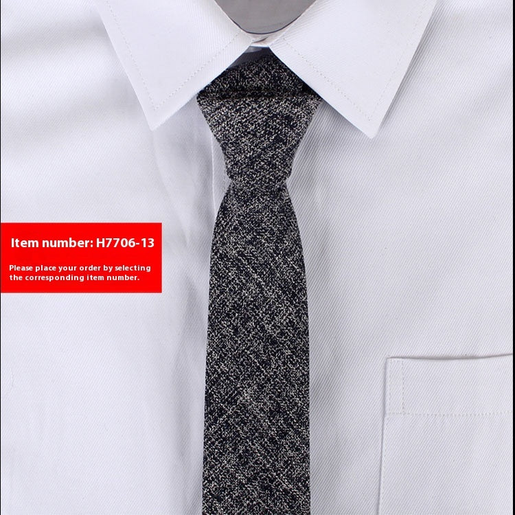 Solid Color 6cm Cotton Wedding Tie