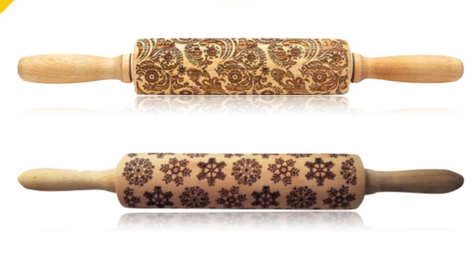 Christmas Embossing Rolling Pin