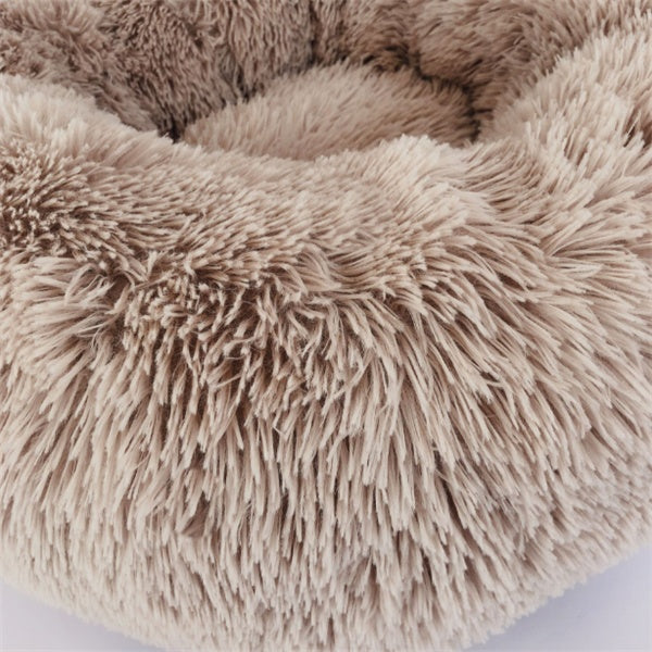 Round Long-Plush Pet Cushion Bed