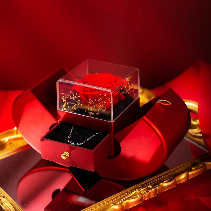 Cartih Eternal Rose Gift Box — Necklace + Preserved Rose