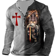 Men's Print Long-Sleeve Henley