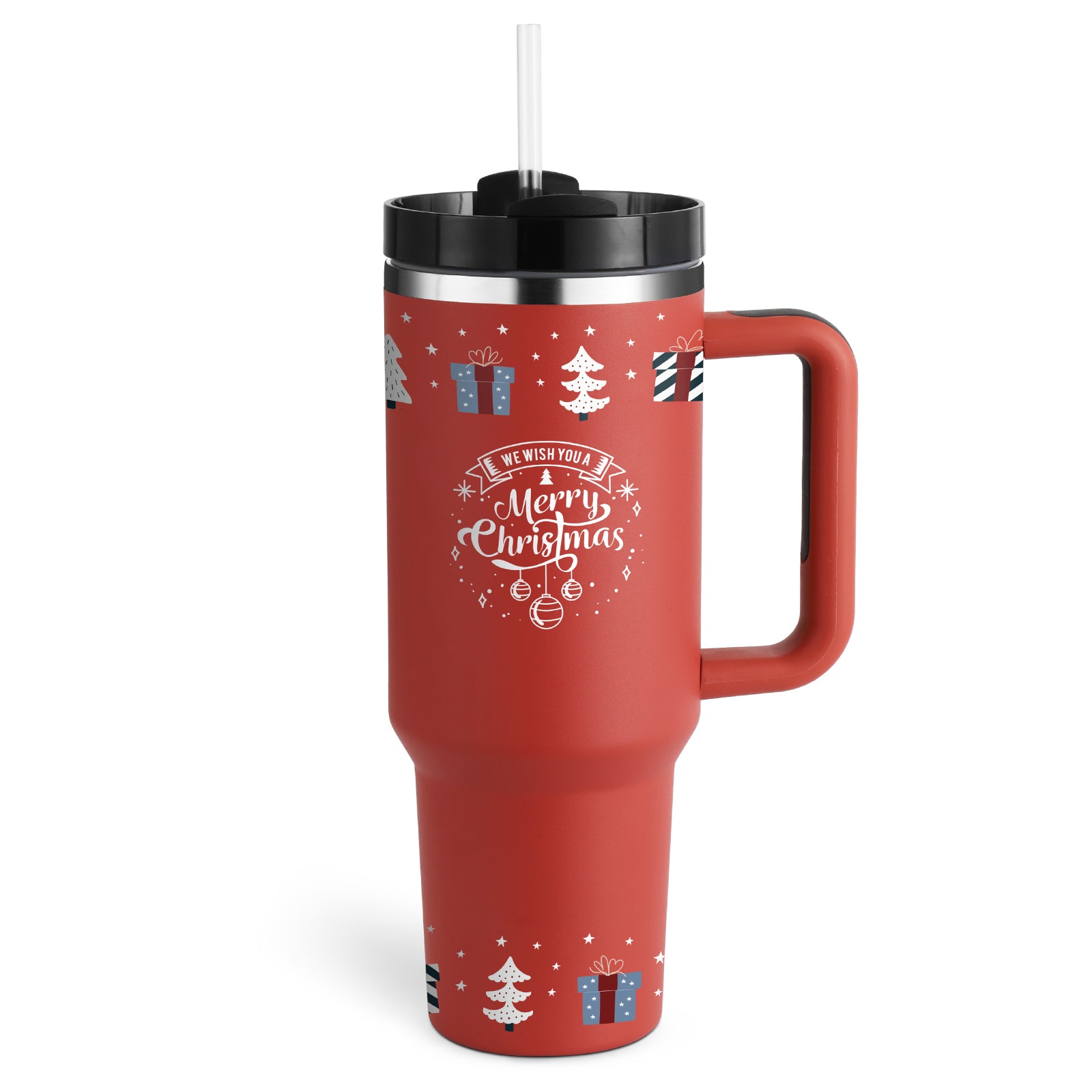 40oz Insulated Tumbler with Handle and Straw