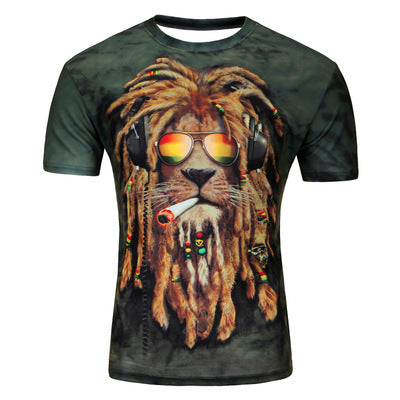 Men's 3D Lion Print Tee