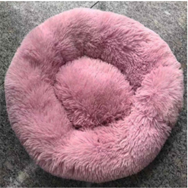 Round Long-Plush Pet Cushion Bed