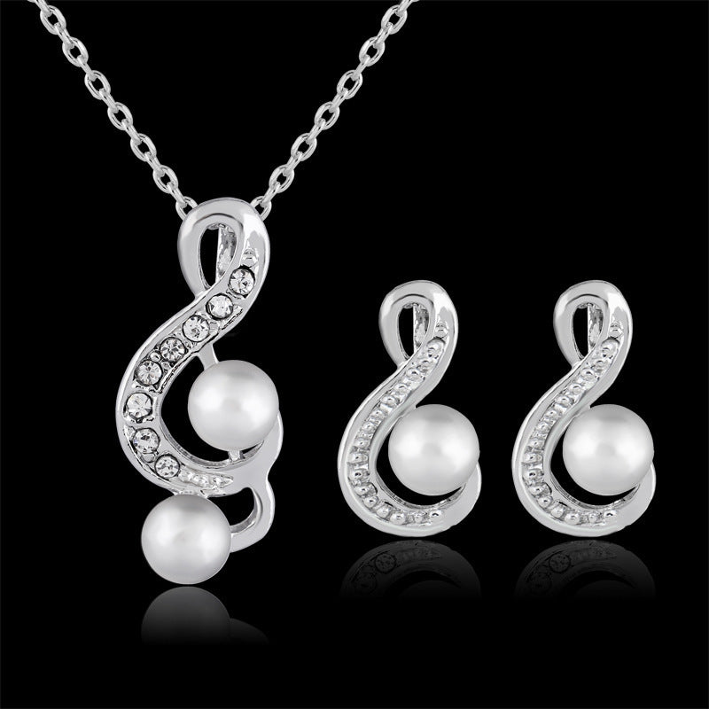 Pearl Bridal Jewelry 2-Piece Set
