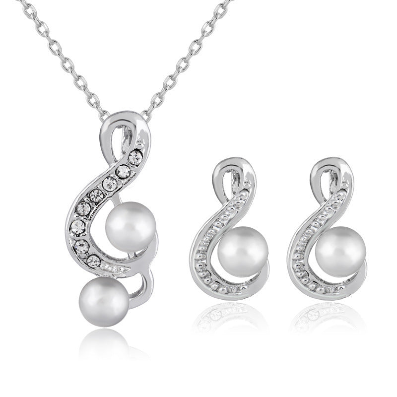 Pearl Bridal Jewelry 2-Piece Set