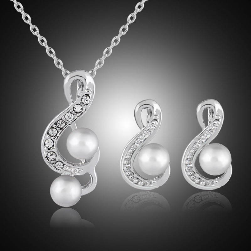 Pearl Bridal Jewelry 2-Piece Set