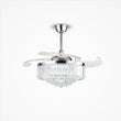Crystal Fan Lights European Ceiling Fan Lights Living Room Bedroom Dining Room Invisible Led Fan Chandelier All Copper
