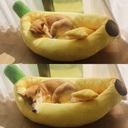 Washable Banana Plush Pet Bed