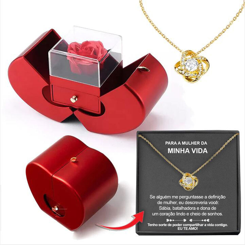Cartih Eternal Rose Gift Box — Necklace + Preserved Rose