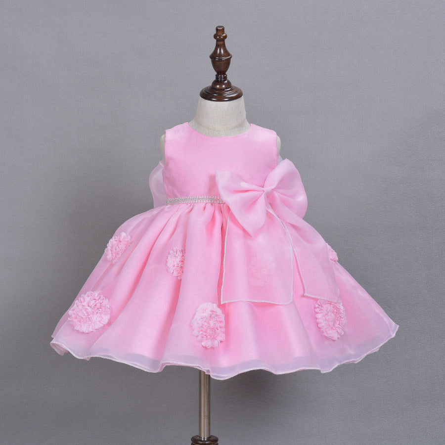 Pink Flower Girl Princess Dress