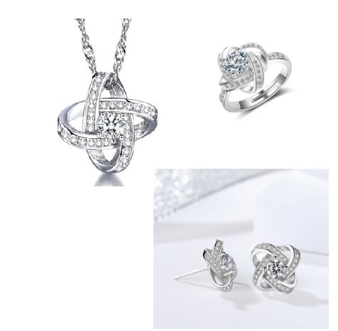 Sterling Silver Heart Zircon Pendant Necklace