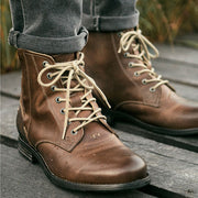 Side-Zipper Two-Tone Knight Boots