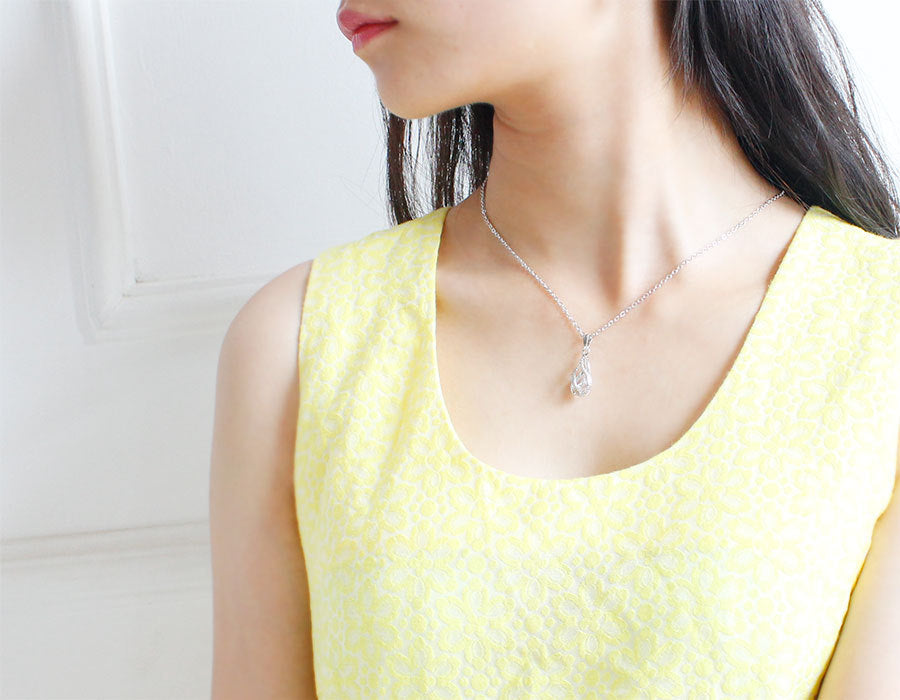 Korean Zircon Bridal Necklace and Earrings Set