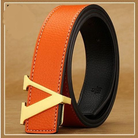 Men's Leather Letter Belt