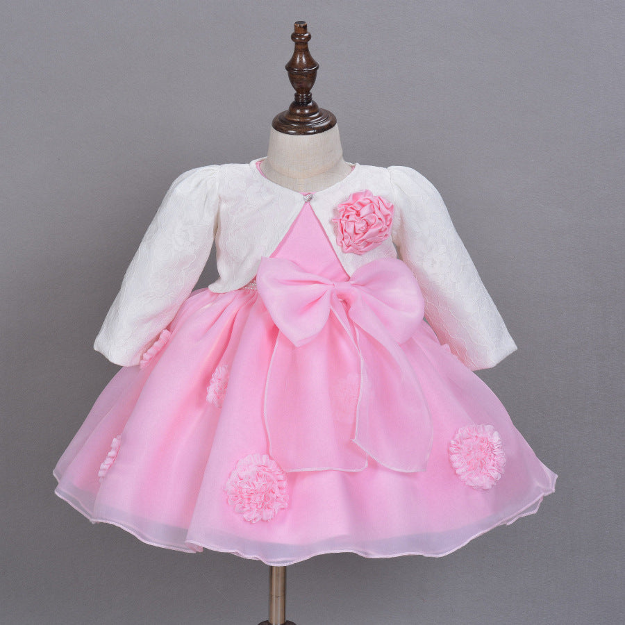 Pink Flower Girl Princess Dress