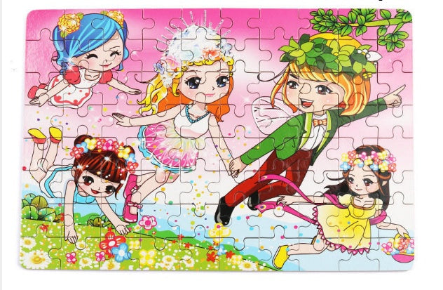 80pc Wooden Animal Puzzle Toy Set
