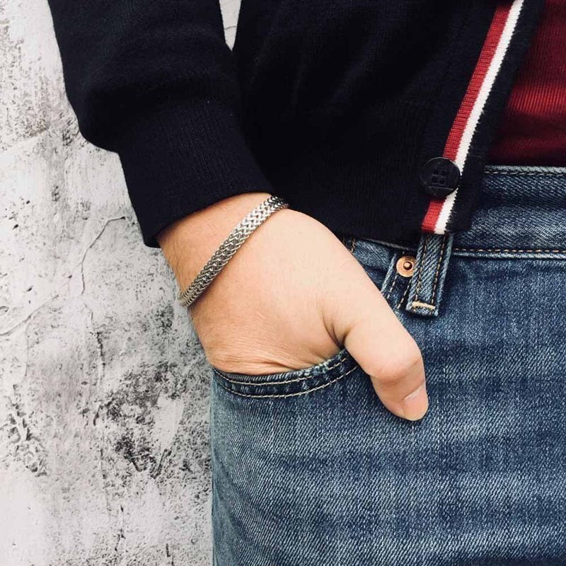 Stainless Steel Chain Bracelet — Men's