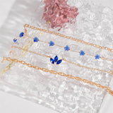 4pcs Blue Flower Love Butterfly Bracelet Set With Rhinestones Design Valentines Day