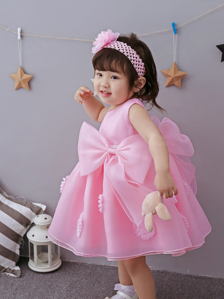 Pink Flower Girl Princess Dress