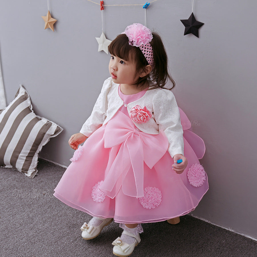 Pink Flower Girl Princess Dress