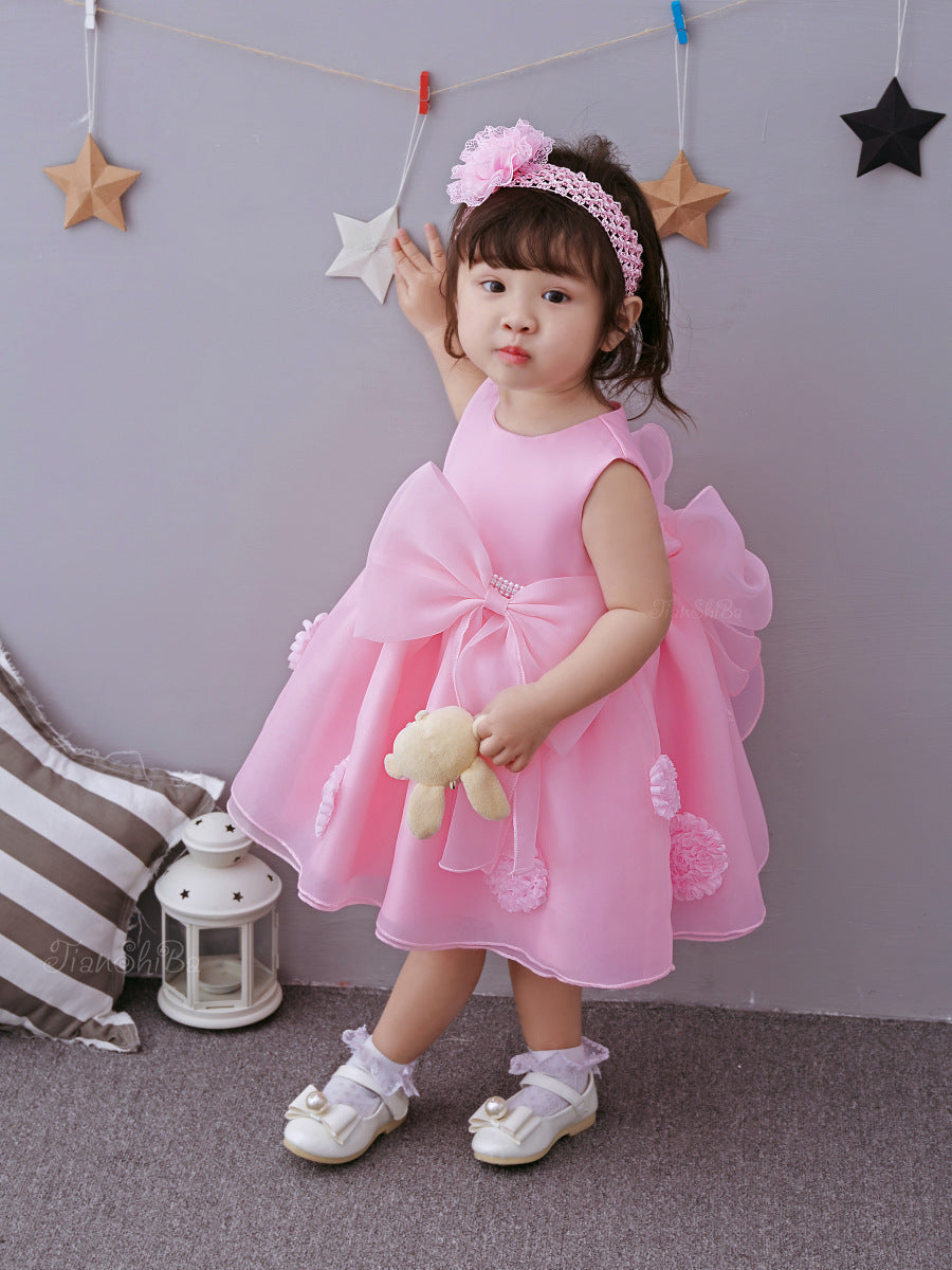 Pink Flower Girl Princess Dress