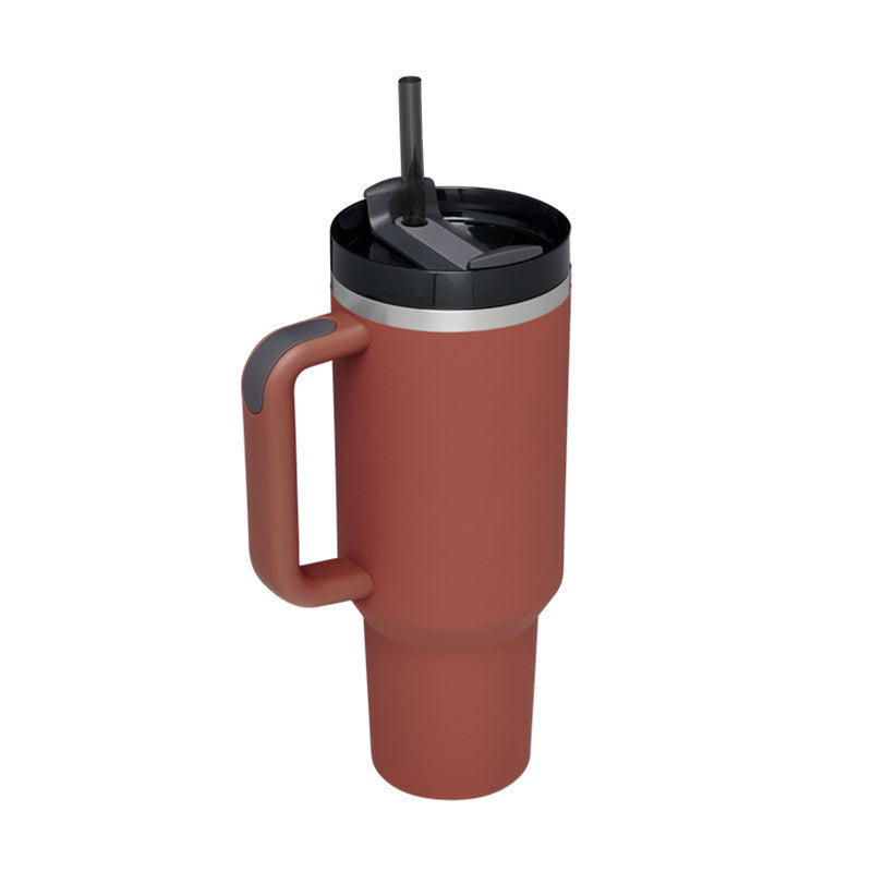 40oz Insulated Tumbler with Handle and Straw
