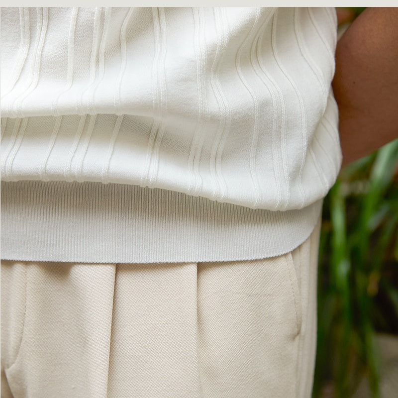 Men's Ribbed Slim-Fit Knit Tee