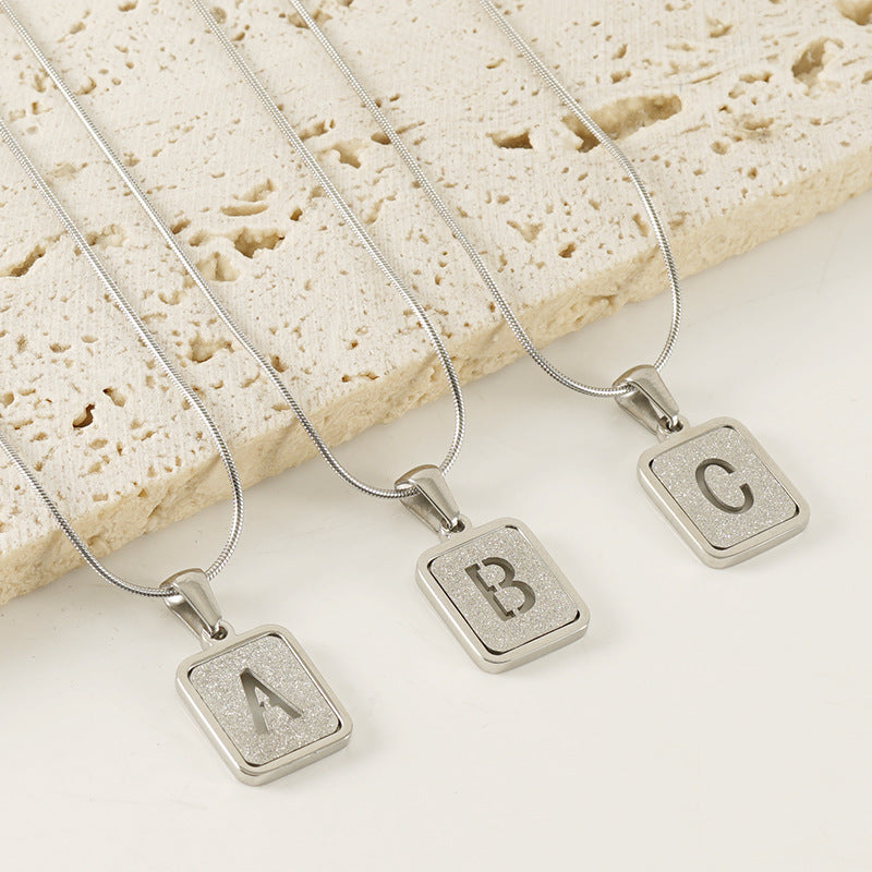 18K Gold Hollow Square Letter Necklace