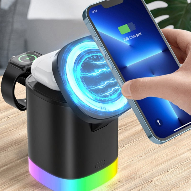 3-in-1 RGB Magnetic Wireless Charging Station