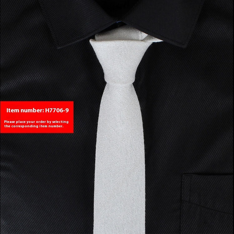 Solid Color 6cm Cotton Wedding Tie